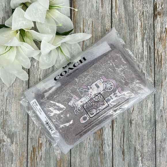 Double Zip Wallet In Signature Canvas With Horse And Carriage Print Bag Purse - Picture 7 of 7